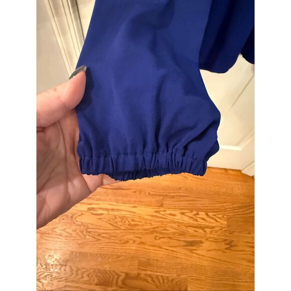Michael Michael Kors Royal Blue Gold Zip Uo Blouse sz 3X - Picture 5 of 8